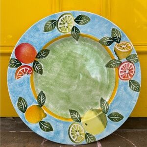 Italian Hand Painted Colorful Fruit-Themed Ceramic Plate